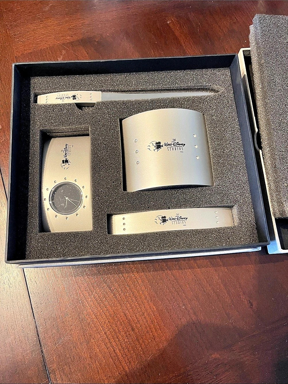 Walt Disney Studios Executive 4 Piece Brushed Metal Desk Set - NIB